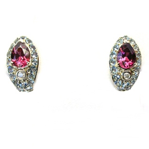 My diamond, aqua and marlambo earrings in 14k gold. $518